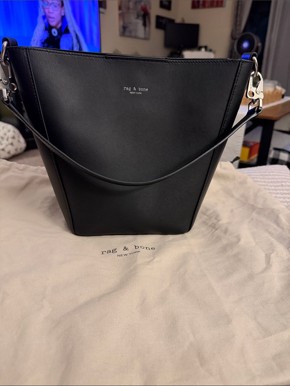 rag & bone Black Leather Bucket Shoulder Bag (NWT)